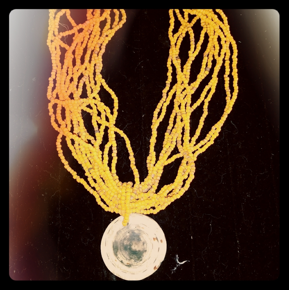 Beaded shell handmade necklace